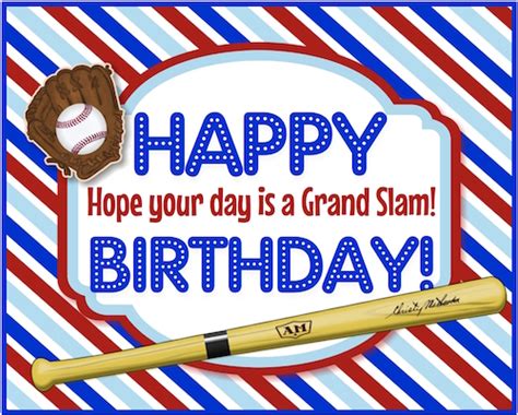 Printable Baseball Birthday Card